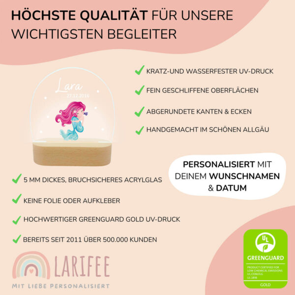 Nachtlicht mit Design - Meerjungfrau – Bild 4