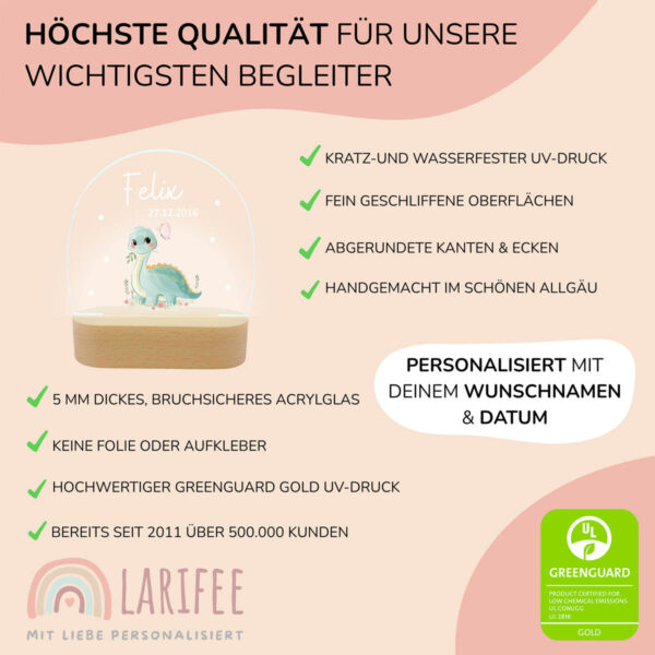 Nachtlicht mit Design - Langhals Dino – Bild 4