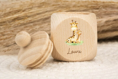Zahndose für Milchzähne personalisiert - Giraffen