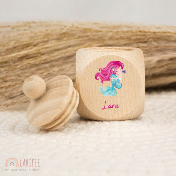 Zahndose Holz mit Name Personalisiert - Meerjungfrau