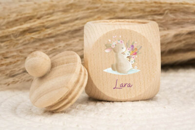 Zahndose für Milchzähne personalisiert - Hase Karotten