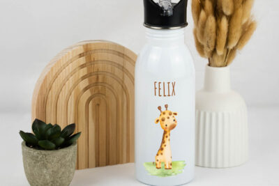 Trinkflasche Kinder personalisiert - Giraffen Baby