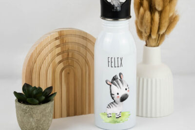 Trinkflasche Kinder personalisiert - Zebra Baby