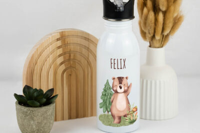 Trinkflasche Kinder personalisiert - Bär