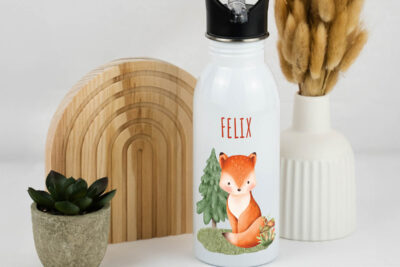 Trinkflasche Kinder personalisiert - Fuchs