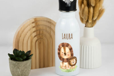 Trinkflasche Kinder personalisiert - Löwen