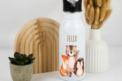Trinkflasche Kinder personalisiert - Waldtiere