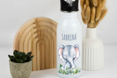 Trinkflasche Kinder personalisiert - Elefant