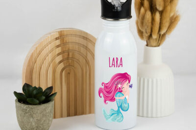 Trinkflasche Kinder personalisiert - Meerjungfrau