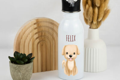 Trinkflasche Kinder personalisiert - Hund