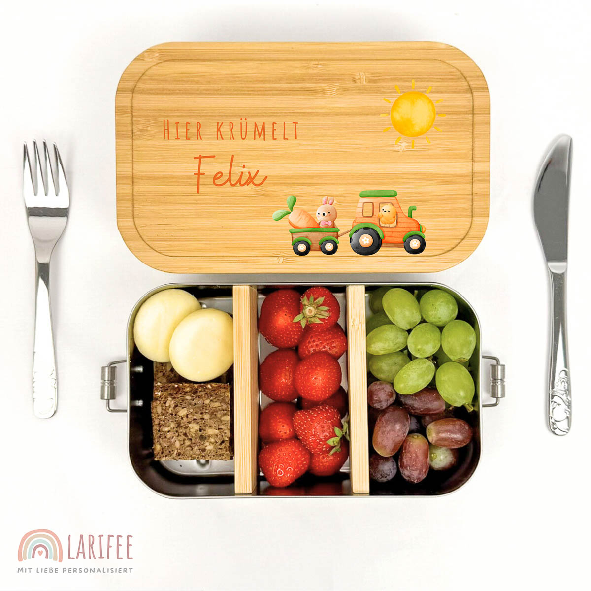 Brotdose Kinder personalisiert - Ostern Traktor – Bild 2
